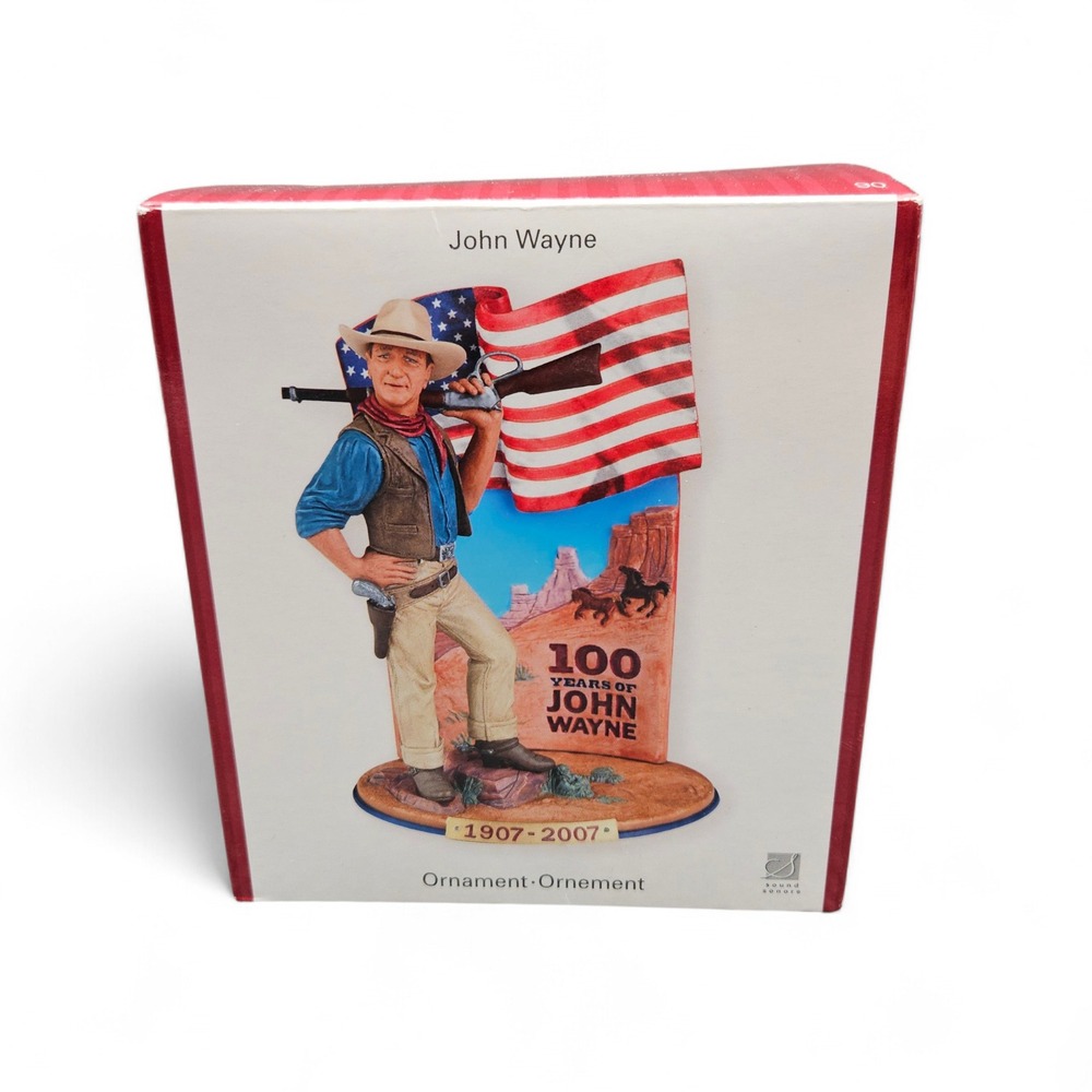 Carlton Heieloom John Wayne 100 Years Talking Ornament‎ Western Cowboy Decor